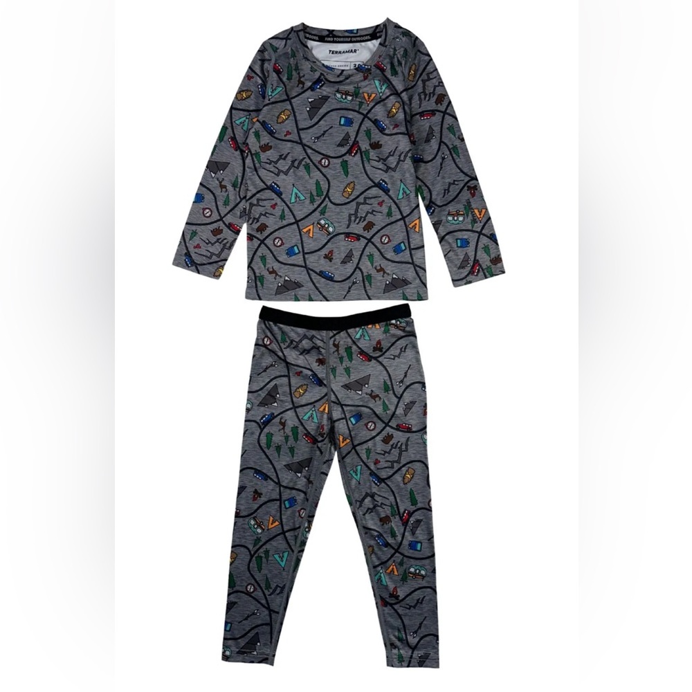 Terramar NWT Free Ride Heritage Thermal Baselayer 2-Piece Set-  2T
